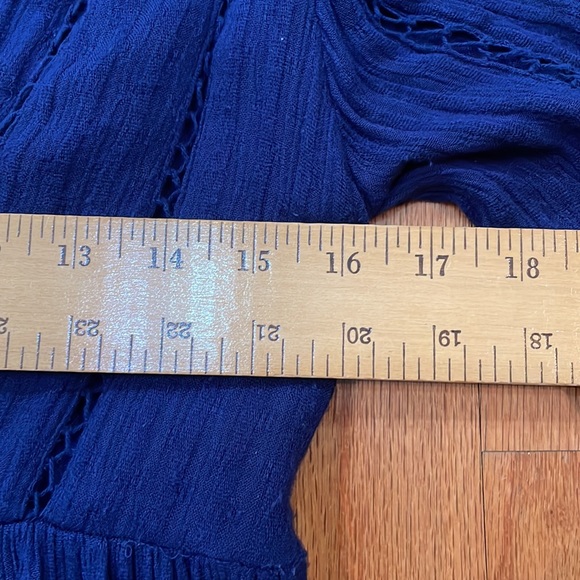 Free People Blue Gauze Ruffles size XS Bohemian Hippy Cut outs - Picture 5 of 12